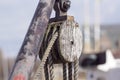 Close up of a old wooden building triple block