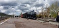 Close up of an older coal or wood powered train in Williams Arizona