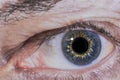 Close up of an older man`s eye