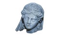 Close up Olympic goddess of love and beauty Aphrodite Venus Fragment of very ancient stone statue. Horizontal image