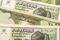 Close up Omani Rial currency note OMR