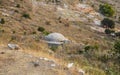 Close-up of one of the countless military concrete bunkers or dots in the southern Albania built during the communist government