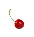 Close up red ripe sweet cherry isolated on white Royalty Free Stock Photo