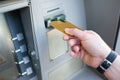 Withdrawing money from an atm bank machine Royalty Free Stock Photo