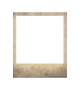 Old empty instant photo frame isolated on white Royalty Free Stock Photo