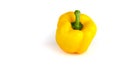 Close-up one raw yellow pepper isolated on pure white background. Healthy food Royalty Free Stock Photo