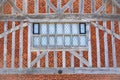 Close-up of the timber frame on the Moot Hall, Aldeburgh, Suffolk. UK