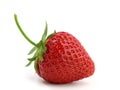 Close up of one single perfect strawberry on white background