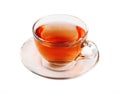 Transparent glass cup of black tea isolated Royalty Free Stock Photo