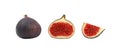 Close up ripe fig fruits isolated on white Royalty Free Stock Photo