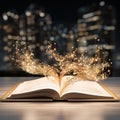 Close-Up of an Open Book on a Table with a Soft Light Background Royalty Free Stock Photo