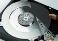 Close up of open computer hard disk drive HDD Royalty Free Stock Photo