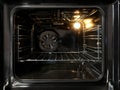 Close-up of open empty electric oven in home kitchen Royalty Free Stock Photo