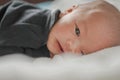 Close Up Open Eyes newborn prostrate portrait