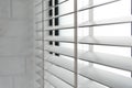 Close-up open venetian blinds. lighting range control sunlight coming from a window. decoration interior. Modern jalousie Royalty Free Stock Photo