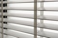 Close-up open venetian blinds. lighting range control sunlight coming from a window. decoration interior. Modern jalousie