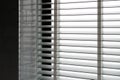 Close-up open venetian blinds. lighting range control sunlight coming from a window. decoration interior. Modern jalousie Royalty Free Stock Photo