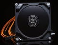 Close-Up of an Opened Computer Hard Disk Drive Showcasing Internal Components Royalty Free Stock Photo