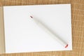 close up of opened sketch book with red marker Royalty Free Stock Photo