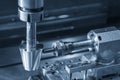 Close up operation of the sinker EDM machine Royalty Free Stock Photo