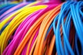 close up of optical fiber networking cables Royalty Free Stock Photo