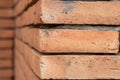 Close up orang old brick wall corner Royalty Free Stock Photo