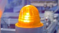 Close up of alarm lamp signal warning flashing light for industrial machinery Royalty Free Stock Photo