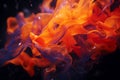 a close up of orange and blue smoke on a black background Royalty Free Stock Photo