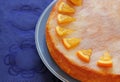 Close-up of an orange cake on a table Royalty Free Stock Photo