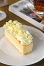 Close up orange cheese cake Royalty Free Stock Photo