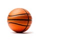 Close up orange color basketball rubber or one basket ball round circle isolated on over white background, equipment Royalty Free Stock Photo