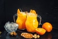 Close up of orange lemonade as fresh summer drink, nonalcoholic refreshment