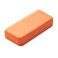 A simple close up shot of an orange rectangular block with rounded edges on a white background surface Royalty Free Stock Photo