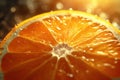 close up of orange slice with Ai Generated