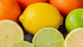 Close up of oranges, lemons and limes Royalty Free Stock Photo