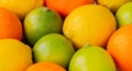 Close up of oranges, lemons and limes Royalty Free Stock Photo