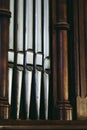 Organ pipes inside a church Royalty Free Stock Photo