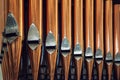 Close up of organ pipes Royalty Free Stock Photo