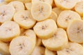 Close up of Organic Banana slices.