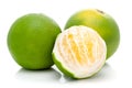 Close-up of Organic Indian Citrus fruit sweet limetta or mosambi Citrus limetta peeled by hand , it is an green and yellow in