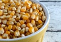 Close up of Organic Popcorn Kernels In Bowl Royalty Free Stock Photo