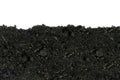 Close-up of organic soil on white background