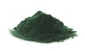 Spirulina Powder Over White Background