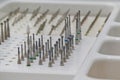 Close-Up of Organized Dental Tools on Tray Royalty Free Stock Photo