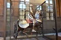 Close-up of original armor in the Army Museum of the Palace Les Invalides in Paris