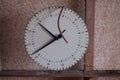 Close up of original clock in derelict 1930`s deco house, Rayners Lane Harrow UK