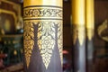 Close-up Ornate pillar in Lanna temple