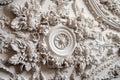 close-up of ornate plasterwork on a victorian ceiling Royalty Free Stock Photo