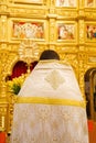 Close up of orthodoxal priest in church