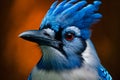 close up of outdoor blue jay bird Royalty Free Stock Photo
